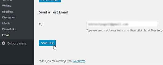 WP Mail SMTP Configuration page with Test Mail section - image