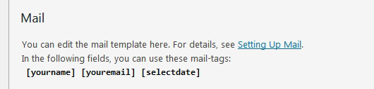 Form-tag name is displayed in the Mail tab - image