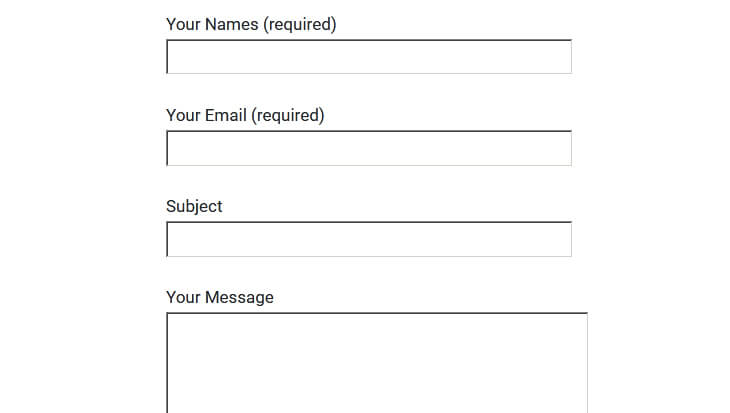 Screenshot of Contact Form 7 without Bootstrap Classes - beekeepersblog.com