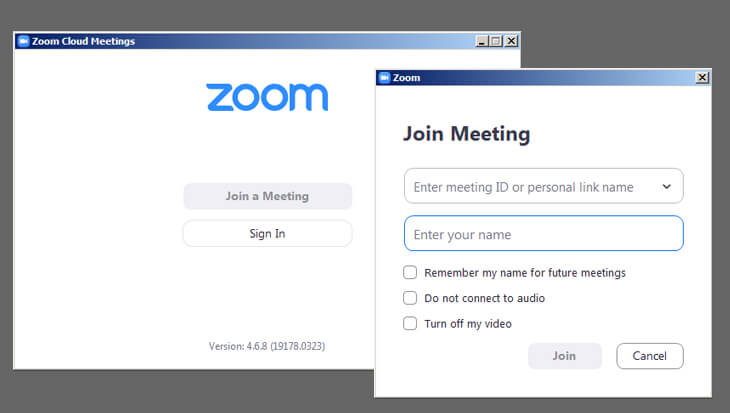 Screenshot of Zoom Desktop Client Credential window - beekeepersblog.com