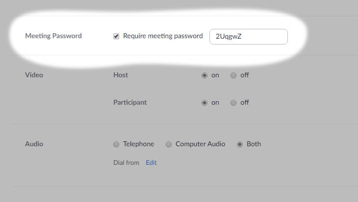 Meeting Password section in the Schedule a Meeting - beekeepersblog.com